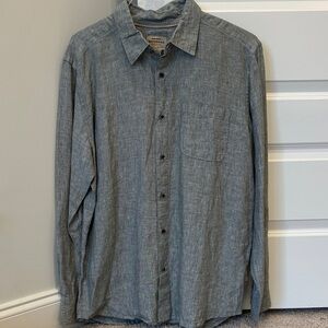 Quiksilver Men's Casual Gray Button-Down Shirt